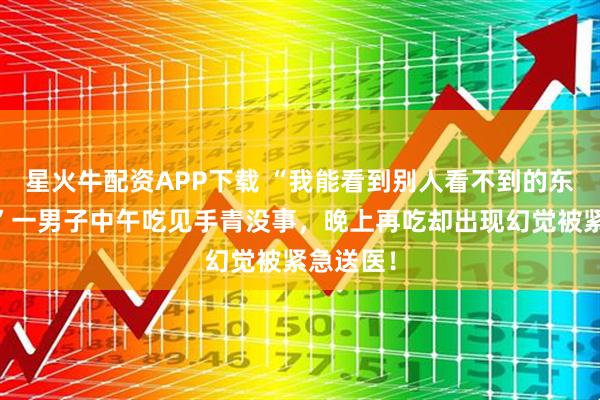 星火牛配资APP下载 “我能看到别人看不到的东西……”一男子中午吃见手青没事，晚上再吃却出现幻觉被紧急送医！