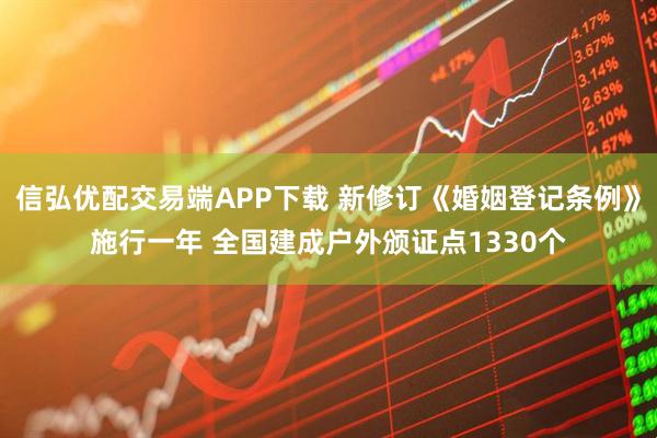 信弘优配交易端APP下载 新修订《婚姻登记条例》施行一年 全国建成户外颁证点1330个